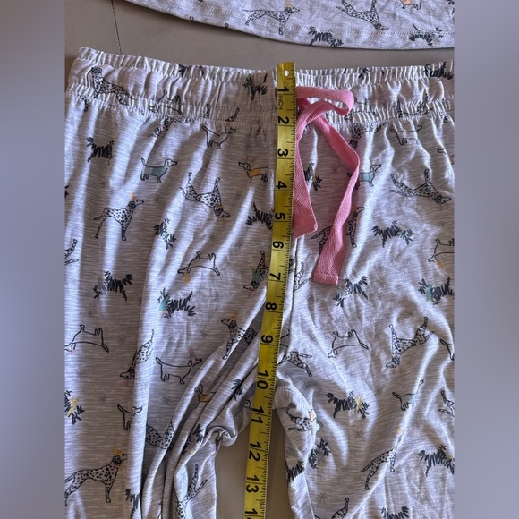 Derek Heart Animal Print Cocktail Pajama Crop Top Pant Set Long Sleeve Soft L - Picture 9 of 16